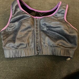 Stylish Gray and Purple Women's Sports Bra